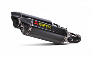 2x Akrapovic Slip-on Line Carbon Einddempers (L+R) met E-keur Ducati Monster 1100 / S 2009 - 2010